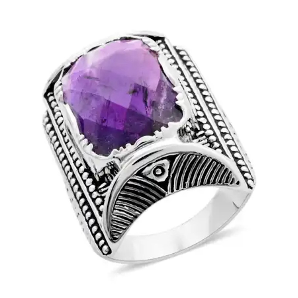 Sajen silver AAA 10.90 tcw amethyst ring SZ 7